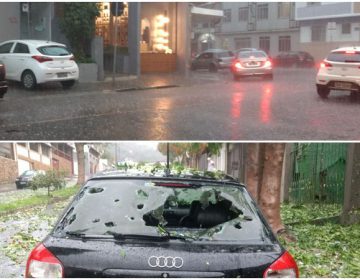 Chuva com ventos e granizo atinge Juiz de Fora