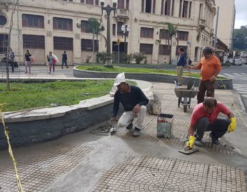 Secretaria de Obras recupera passeios públicos no Centro e Mariano Procópio