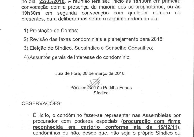 EDITAL DE CONVOCAÇÃO – CONJ. RESID. BARÕES DO IMPÉRIO 11/03/2018