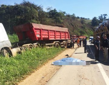 Pedestre morre atropelado por carreta na BR-116 em Laranjal