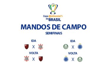 Corinthians e Cruzeiro decidem semifinal da Copa do Brasil em casa