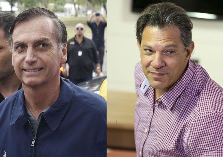 No 1º turno, Bolsonaro venceu em 23 capitais, Haddad em três