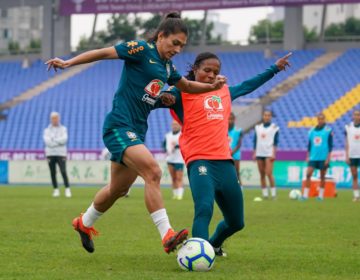 Seleção faz último treino antes de estreia em torneio na China