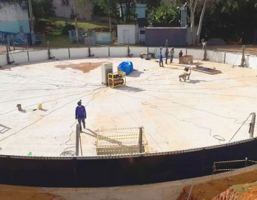 Cesama já concluiu 60% da implantação do novo reservatório em Santa Terezinha