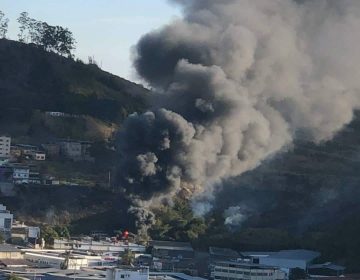 Garagem da Viação Frotanobre pega fogo em Juiz de Fora