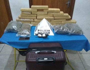 PM apreende mala com drogas no Terminal Rodoviário Miguel Mansur