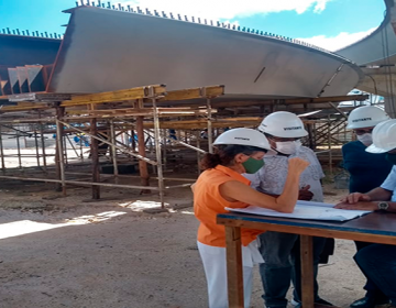 Secretários visitam obra de viaduto na Avenida Francisco Bernardino