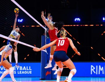 Seleção feminina de vôlei é superada pelos EUA no terceiro jogo da Liga das Nações