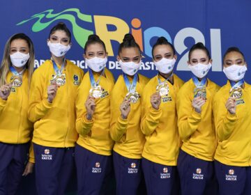 Conjunto da ginástica rítmica conquista o ouro no Pan e a vaga olímpica