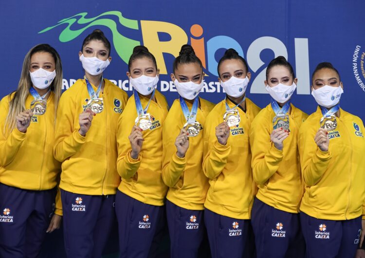 Conjunto da ginástica rítmica conquista o ouro no Pan e a vaga olímpica