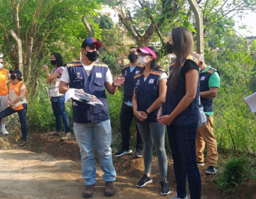 Defesa Civil realiza simulado para percepção de risco com voluntários do bairro Graminha