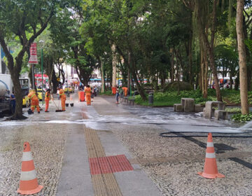 Programa Boniteza inicia lavação no Parque Halfeld