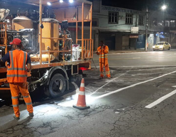 SMU conclui pintura da sinalização horizontal em Santa Terezinha e segue sentido Grama