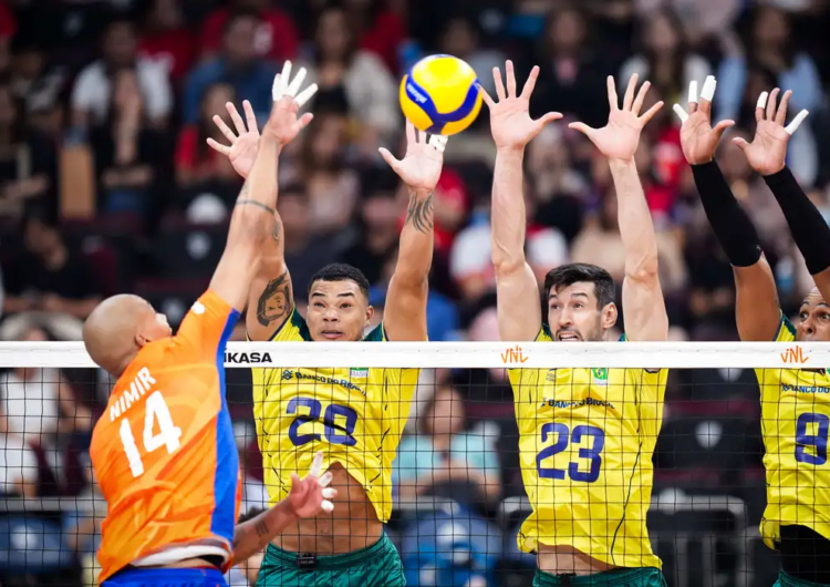 Brasil vence Holanda de virada na Liga das Nações de Vôlei Masculino