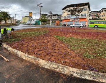 PJF revitaliza rotatória entre os bairros Milho Branco e Francisco Bernardino